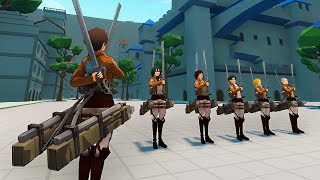 ฝึกกองกำลังทหารแสนป่วน  Roarks Attack on Titan Fan Game [upl. by Tra]