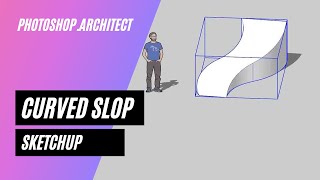 Drawing a CURVED SLOPE in sketchup [upl. by Airdnola628]