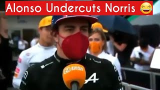 Alonso Undercuts Norris 😂 From Ziggo Sport Interview [upl. by Faro]