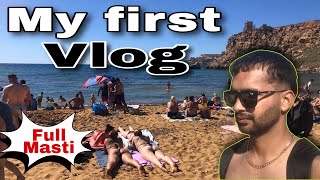 Golden Bay Beach in Malta 🇲🇹  Sands Beach   Europe  My First vlog in Malta [upl. by Stilwell]