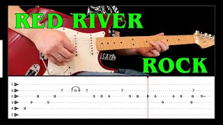 RED RIVER ROCK  Guitar cover with tabs  Johnny and the Hurricanes [upl. by Sirrah]