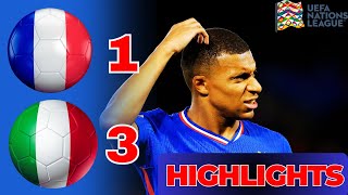 🔴🔥Francia  Italia 13 Ritorno micidiale di Tonali Highlights e tutti i gol Nations Leaguecalcio [upl. by Helbon]