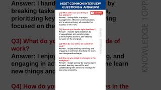 4 Most Common Job Interview Questions and Answers [upl. by Onabru]