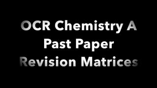 A Level Chemistry Past Question Revision Matrices [upl. by Kincaid864]