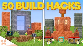 50 Minecraft 121 Build Hacks [upl. by Llednek]