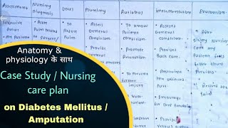 Diabetes Mellitus Nursing care plan  Amputation case study  BSc amp GNM Nursing  case presentation [upl. by Joyan]