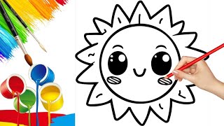 How to draw The Sun  Step By Step for Kids [upl. by Michael]