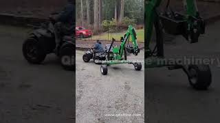 how to tow a simple boom 360 degree rotation atv towable backhoe trencher digger excavator [upl. by Nosittam]