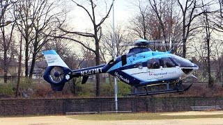 Passaic NJ Medevac Transport SKY HEALTH Yale Northwell New Haven Conn Helicopter  3rd Ward Park [upl. by Yekcaj]