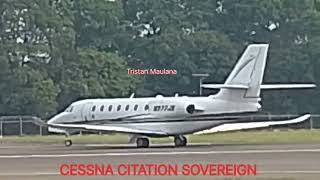 Pesawat Private Jet CESSNA CITATION SOVEREIGN Take Off Di Halim Perdanakusuma Jakarta [upl. by Mccourt]