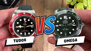 Omega Seamaster 300m vs Tudor Black Bay Burgundy who make the better OEM rubber strap Plus Mystery [upl. by Adnaluy705]