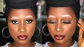 BLEACHED EYEBROWS ON DARK SKIN  How to do bleached eyebrows [upl. by Carrie]