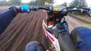 Ripping a KTM SXF 450 on a Tuesday evening at a Motocross track POV [upl. by Elinnet917]