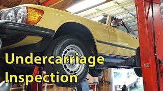 1982 Mercedes 380SL 24000 miles  Part 4 Undercarriage Inspection [upl. by Vel]