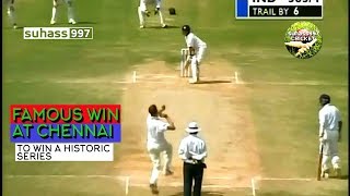 India vs Australia 2001  Chennai  INDIAs HISTORIC WIN Border Gavaskar series [upl. by Eniarrol]