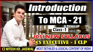 INTRODUCTION TO MCA21  Class  1  CS EXECUTIVE CLP  BY CS NKJ SIR  CS NKJ CS CLASSES [upl. by Rratsal241]