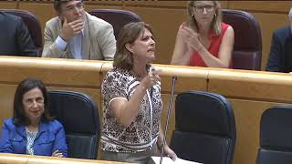 Las caras de Robles cuando Delgado pierde los papeles en el Senado [upl. by Jochebed]