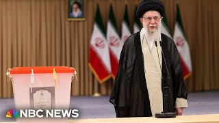 Irans supreme leader votes in runoff presidential election [upl. by Nwahshar613]