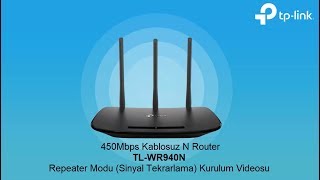 450Mbps TLWR940N Repeater Sinyal Tekrarlama Modu Kurulum Videosu [upl. by Aitnahc356]