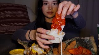 ASMR WINGSTOP MUKBANG  CHICKEN TENDERS CHEESE FRIES EXTRA RANCH [upl. by Hess]