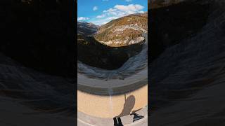 Tignes dam drop👀 shorts alps cycling france [upl. by Anoyk]