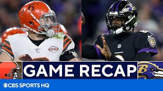 Browns vs Ravens Baltimore gets narrow win despite 4 INT from Lamar Jackson [upl. by Hembree]