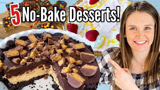 5 INCREDIBLE NOBAKE DESSERTS  The EASIEST Summer Dessert Recipes  Julia Pacheco [upl. by Rosella]