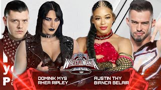 WWE 2K24  Mixed Gender Tag Team  Austin Theory  Bianca Belair VS Rhea Ripley  Dominik Mysterio [upl. by Neirda]