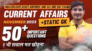 NOVEMBER CURRENT AFFAIRS  MONTHLY CURRENT AFFAIRS  JATIN SIR  NDA 1 2024 [upl. by Leugim459]