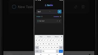 Todo React Native app demonstration reactnative [upl. by Estren]