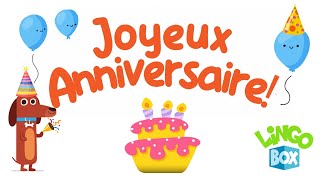 Happy Birthday Song in French  Joyeux Anniversaire  Learn French for kids [upl. by Darcie19]