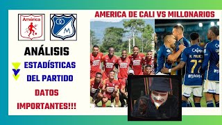 Revisamos estadísticas datos y análisis del America de Cali vs Millonarios por la Liga BetPlay 2024 [upl. by Ahtram]