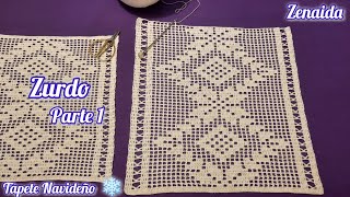 Zurdo Tapete Navideño Parte 1 zenaida crochet [upl. by Leruj]