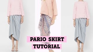 Sewing Flounce Skirt  Kain Pario  Drapy Skirt Tutorial  Ruffles Skirt Tutorial  Menjahit [upl. by Anallise]