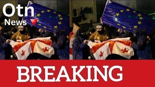 Protests Intensify in Georgia Over Suspension of EU Talks  Otn News  Otn [upl. by Mcconaghy65]