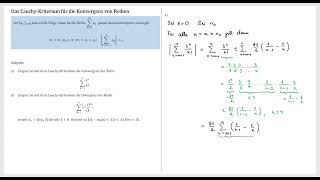 Das CauchyKriterium für die Konvergenz von Reihen [upl. by Borreri]