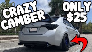 CHEAP way to add CAMBER to a 2018 TOYOTA COROLLA ONLY 25 [upl. by Mott]