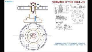 ASSEMBLY DRAWING OF DRILL JIG [upl. by Goldshlag]