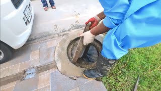 Drain Complaint 341  EXPECTED obstacle in this manhole cleaning  The Sewer Man [upl. by Hsur]