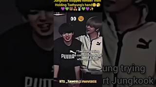 Jungkook stop himself from holding Taehyungs hand🥺🤧💜💚💑💚💜✨taekook vkook v jungkook [upl. by Aihsem]