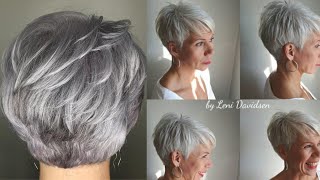 Best Haircuts For GRAY Hair For Women over 50 60 [upl. by Ayidah798]