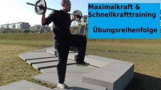 Maximalkraft amp Schnellkrafttraining  Übungsreihenfolge Trainingsplan Krafttraining Übungen [upl. by Eelrak907]