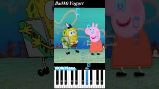 Peppa Pig trying to get a pizza from Spongebob BadMrYogurt Piano Tutorial [upl. by Divadnhoj]