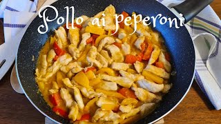 POLLO CON PEPERONI CREMOSO senza panna  Straccetti di pollo  Pollo alla romana [upl. by Nagoh436]