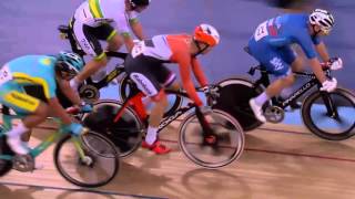 Mens Omnium  Elimination Race  2016 UCI Track Cycling World Championships [upl. by Kreit]