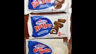 Hostess Ding Dongs Ho Hos amp Sno Balls Review [upl. by Haziza603]