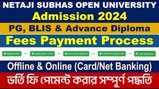 NSOU PG BLIS amp Advance Diploma Admission Fees Payment Process Step by Step  Online amp Offline [upl. by Areip]