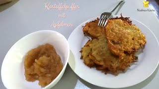 Knusprige Kartoffelpuffer mit selbstgemachten Apfelmuspreiswert Kochen 5 Europotato pancakes 🍎🥔🧅 [upl. by Ylenats]