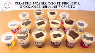 GELATINAS PARA NEGOCIO RELLENAS DE PINGÜINOS CHOCOROLES BUBULUBU Y GANSITO  DULCES CAKE [upl. by Sidonnie]