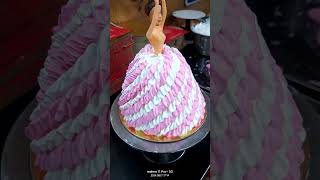 doll cake pink whait colour cake design short video 🎂🎂🎂 [upl. by Dimah]